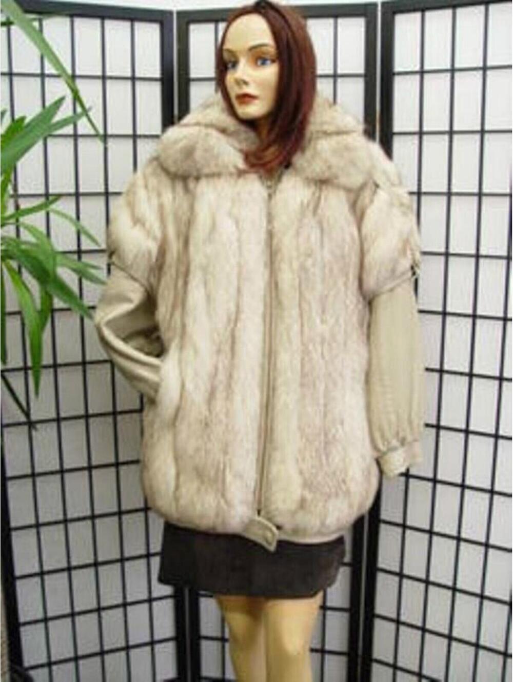 *~MINT NORWEGIAN (BLUE) FOX FUR JACKET VEST COAT WOMEN WOMAN SIZE 6-8 S-M
